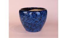 Product image of კერამიკის ქოთანი ლურჯი ფერის პატარა 17*14სმ