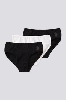Product image of US POLO ASSN US1677 V1 გოგოს საცვლები 3 ცალი (შავი, თეთრი)