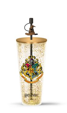 Product image of ჭიქა საწრუპით/Harry Potter Double Wall Plastic Tumbler with Straw (800mL)(Golden)