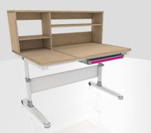 Product image of სამეცადინო მაგიდა ერგო სტანდარტი 120 სმ მართი კუთხით (ვარდისფერი)