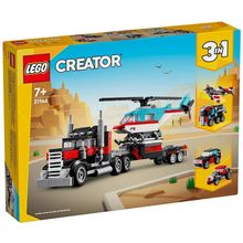 Product image of LEGO Flatbed Truck with Helicopter ასაწყობი კონსტრუქტორი