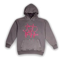 Product image of ჰუდი - იცხოვრე შენი ცხოვრებით - ბამბა, Acid-Washed - ნაცრისფერი