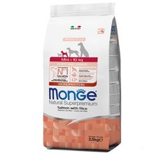 Product image of MONGE 2.5კგ მშრალი საკვები მინი ჯიშის ლეკვებისა და მოზარდი ძაღებისთვის - ორაგული ბრინჯით