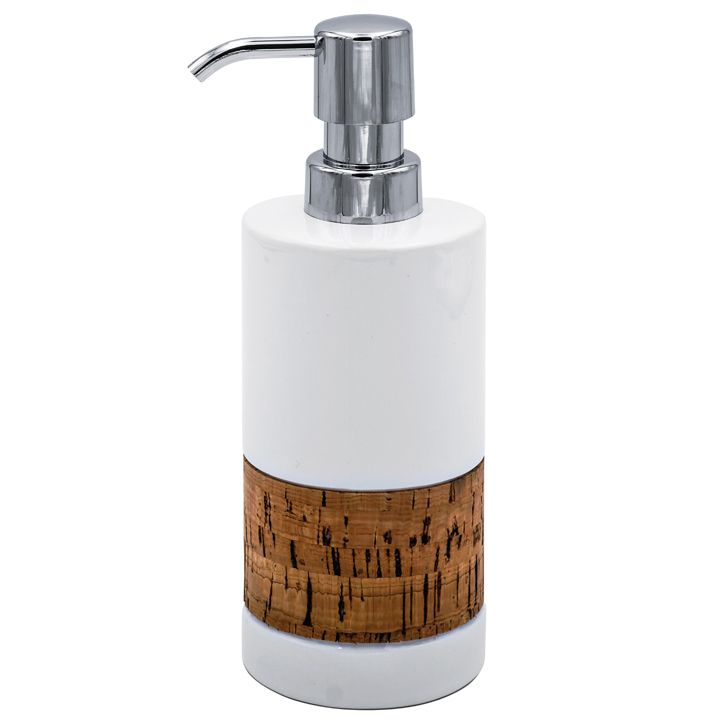 2124501-tkhevadi-sapnis-konteineri-soap-dispenser-corky-white-pump-colour-chrome-ceramics-cork-abs