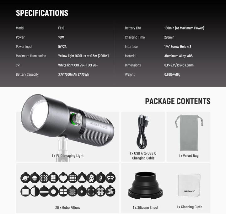 neewer-basics-fl10-10w-led-photography-flashlight-ganateba-photo-4