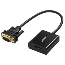 Product image of UGREEN HU-516 (20694), HDMI to VGA Adapter With 3.5mm, 30cm, Black ადაპტერი