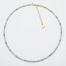 Product image of De Aure ამაზონიტის ყელსბამი როდონიტის ქვებით