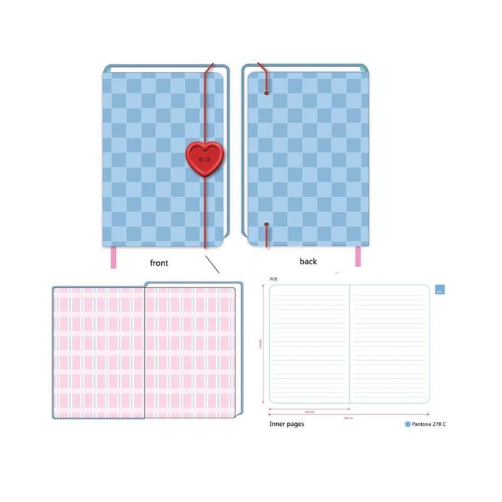 big-button-series-heart-button-a5-fabric-cover-book-80-sheets-bloknoti