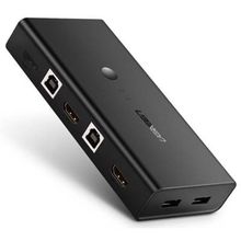 Product image of KVM სვიჩი UGREEN CM200 (50744), HDMI 2 IN 1 KVM Switcher, 4K*2K@30HZ, Black 