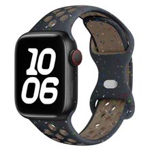 Product image of Mobile and Smartphones/ ZTE/ KALEBOL Color Dots Silicone Strap for Apple Watch Series 10 9 8 7 SE 6 5 4 3 2 1 42mm 41mm 40mm 38mm Butterfly Buckle Band - Black