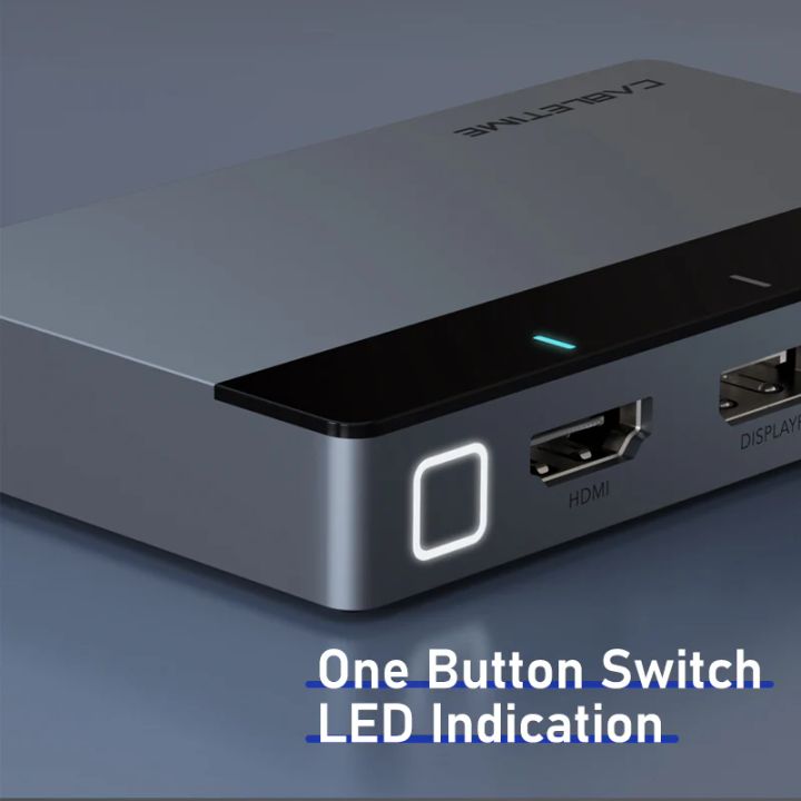 cabletime-ct-ps41-gb1-4-in-1-multi-port-to-hdmi-auto-presentation-switcher-mini-dp-dp-hdmi-type-c-to-hdmi-4k60hz-support-long-length-15m-with-photo-2