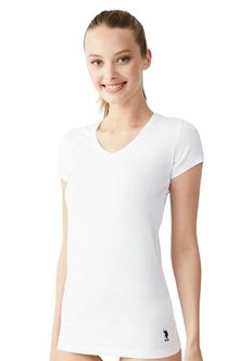 Product image of U.S. Polo Assn. 66004 ქალის მაისური მოკლე მკლავით (თეთრი)