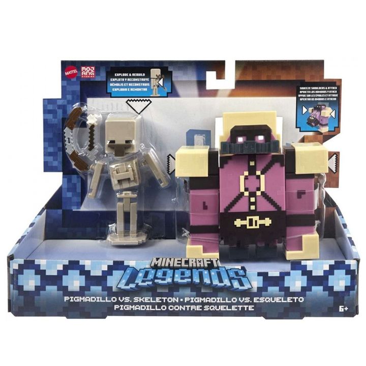 mattel-minecraft-pigmadillo-vs-skeleton-personazhis-figurebi-photo-2