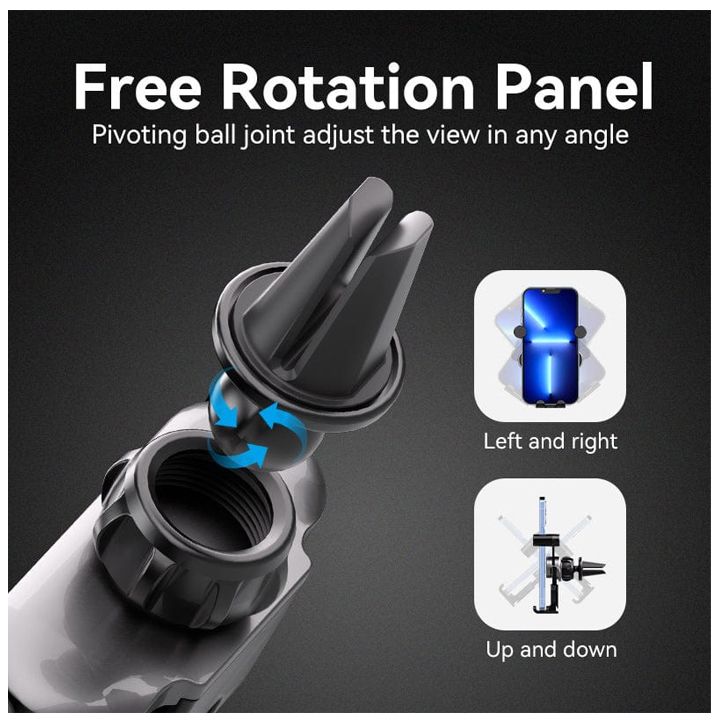 vention-kceh0-auto-clamping-car-phone-mount-with-duckbill-clip-gray-crossbar-type-photo-3