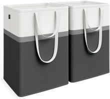 Product image of SONGMICS, სარეცხის კალათების ნაკრები, 2 ცალი, შავი, 45.2 x 40.1 x 65 სმ