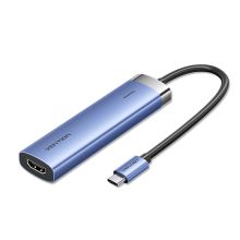 Product image of VENTION TGESB USB-C to HDMI/USB 3.0 x 3/PD Docking Station 0.15M Blue Aluminum Alloy Type USB ჰაბი