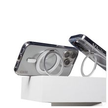 Product image of Mobile Phone Case/ CARE by PanzerGlass iPhone 16 Feature Case Transparent w. Silver Kickstand & MagSafe