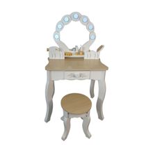 Product image of საბავშვო მაკიაჟის მაგიდა სარკით და LED განათებით – თეთრი დიზაინი
