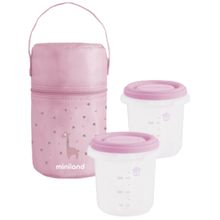 Product image of Miniland Pack-2-go Rose კონტეინერები შესანახი ჩანთით 250 მლ