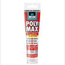 Product image of Bison Poly Max Crystal Express პოლიმერული გამჭირვალე წებო-ჰერმეტიკი 115გრ