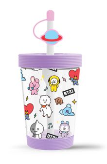 Product image of ჭიქა საწრუპით/BT21 Collection Portable Plastic Tumbler (535mL)(Purple)