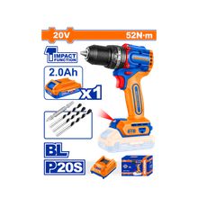Product image of WADFOW WCDP5282 20V უნახშირო ელექტრო ხრახნდამჭერი