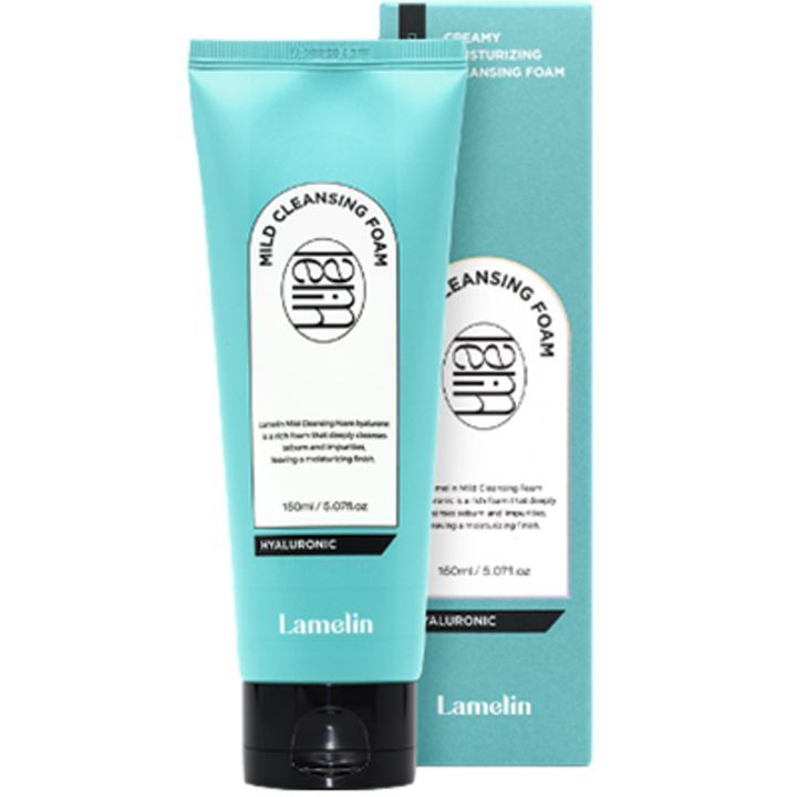 lamelin-mild-cleansing-foam-hyaluronic-sakhis-gamtsmendi-qafi