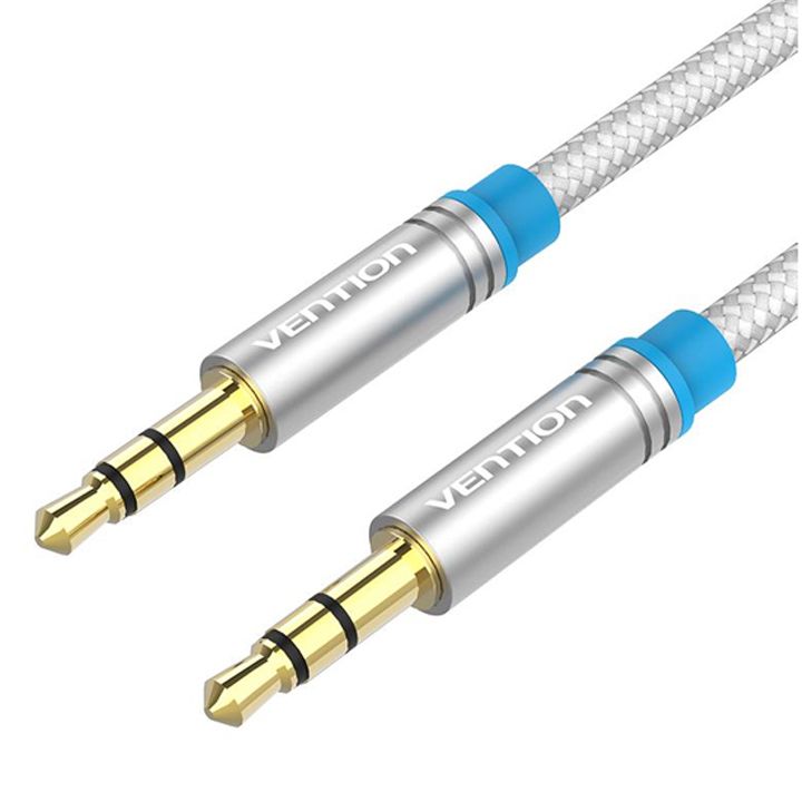 vention-p350ac200-w-35mm-male-to-male-audio-cable-2m-white-metal-type-audio-kabeli