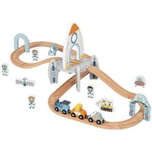 Product image of Tooky Toy კოსმოსური სადგურის მატარებლის ნაკრები – ხის საგანმანათლებლო კომპლექტი