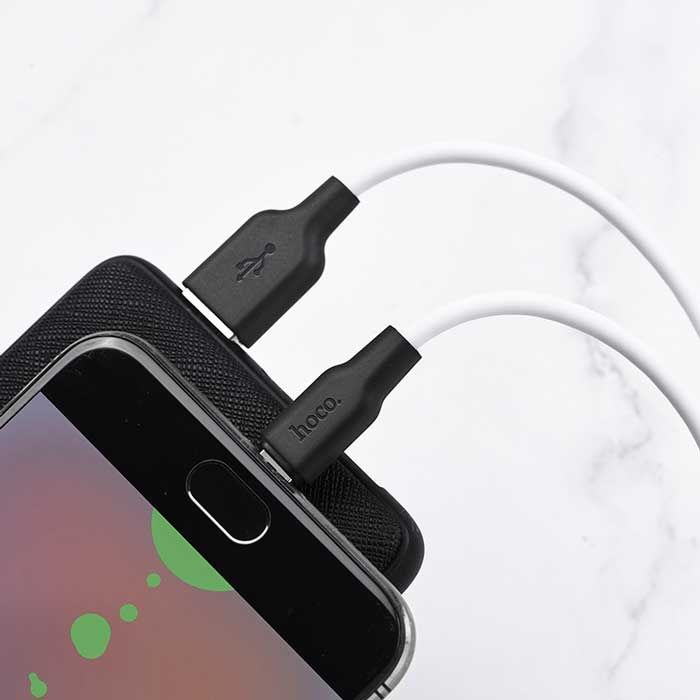 hoco-cable-x21-plus-silicone-charging-cable-for-microblackwhite-photo-3