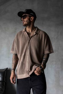 Product image of Zeober Brown Polo Collar Knitwear მამაკაცის მაისური