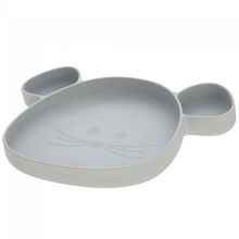 Product image of Lassig Section Plate Silicone Little Chums Mouse grey ბავშვის თეფში