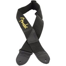 Product image of Fender 2" Black Poly Strap w/ Yellow Logo გიტარის ქამარი