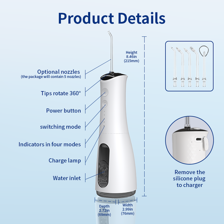 cordless-smart-water-flosser-waterproof-oral-irrigator-usadeno-chkviani-tsqlis-ordentaluri-irigatori-300ml-photo-2