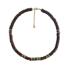 Product image of Blumine ხის ფირფიტების ყელსაბამი აპატიტის ქვებით N106