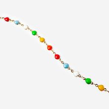 Product image of ტიტანის მოოქროვილი ფეხის სამაჯური ფერადი გულებით