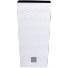 Product image of PROSPERPLAST RATO SQUARE DRTS S449 265 მმ, თეთრი პლასტმასის ქოთანი ყვავილებისთვის