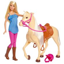 Product image of MATTEL Barbie მოჯირითე თოჯინა ცხენით და აქსესუარებით