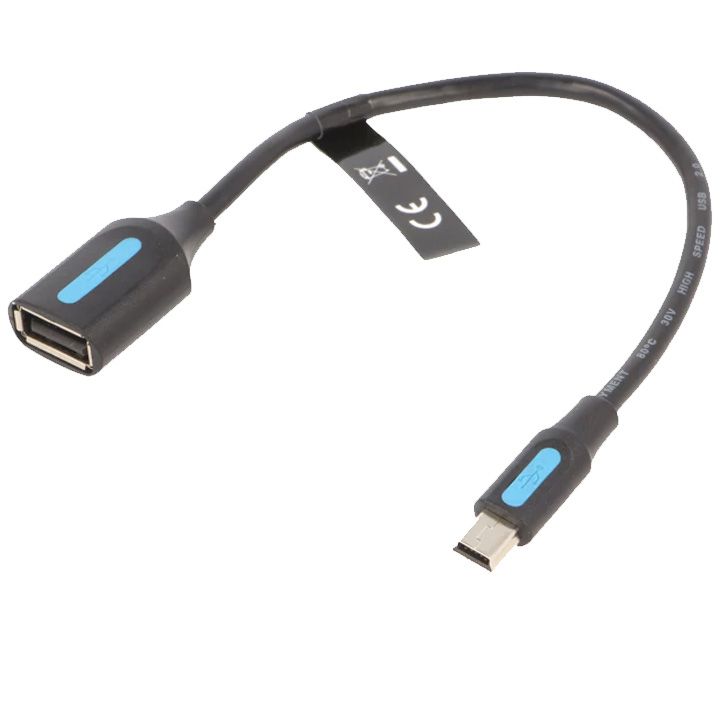 vention-cctbb-usb-20-mini-b-male-to-a-female-otg-cable-015m-black-pvc-type