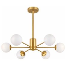 Product image of PENDENT 8001-6 GD 6 ნათურით E27 ცოკოლით ოქროსფერი საკიდი ჭაღი