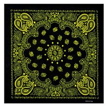 Product image of BANDANA Japanese paisley BLACK AND YELLOW ბენდენა