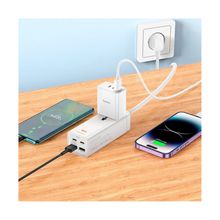 Product image of HOCO AC10A Barry PD65W GaN + QC3.0 + 1 Socket დამაგრძელებელი თეთრი