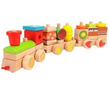 Product image of Wooden three section drag train ხის მატარებელი