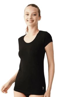 Product image of U.S. Polo Assn. 66003 ქალის მაისური მოკლე მკლავით (შავი)