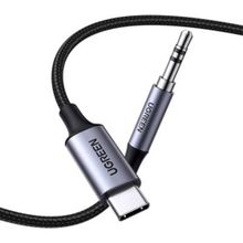 Product image of აუდიო ადაპტერი UGREEN CM450 (20192), Type-C Male To 3.5mm Male Audio Cable With Chip, 1m, Black/Grey