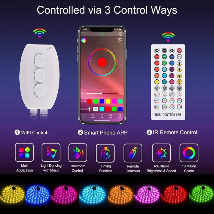 led-strip-lights-bluetooth-music-sync-remote-control-color-changing-5m-rgb-led-ganateba-blutuzit-photo-3