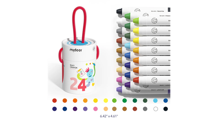 mideer-silky-quick-dry-crayons-colorful-bucket-24-colors-feradi-fanqrebi-photo-2