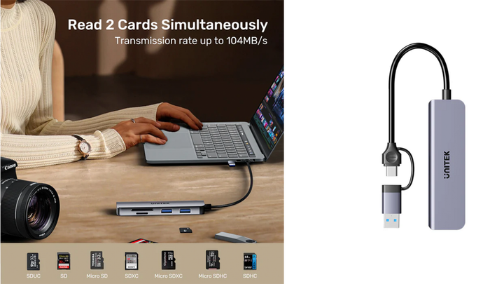 unitek-h1320a-5in1-hub-type-c-to-3xusb-sd-and-micro-sd-card-reader-photo-3