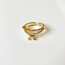 Product image of ოქროსფერი თვლიანი ბეჭედი ბანტით