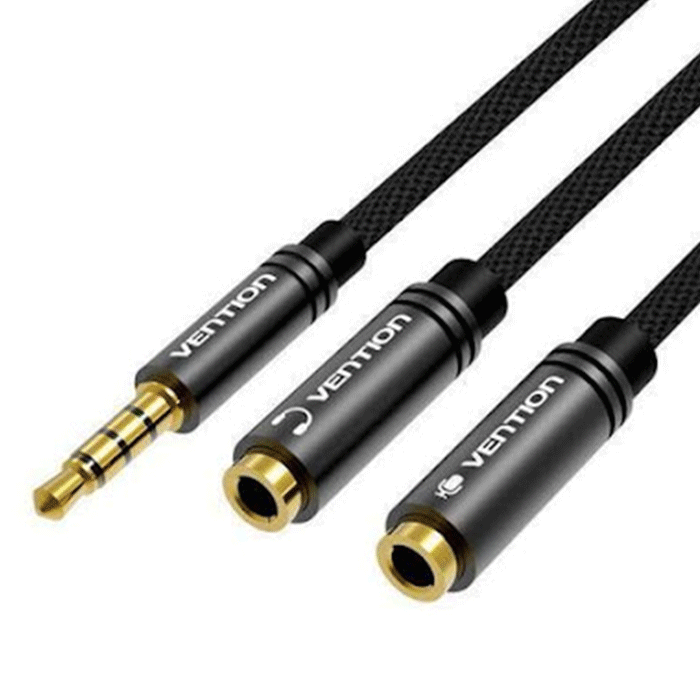 vention-bbwby-35mm-male-to-2x35mm-female-stereo-splitter-cable-03m-black-metal-type-audio-kabeli